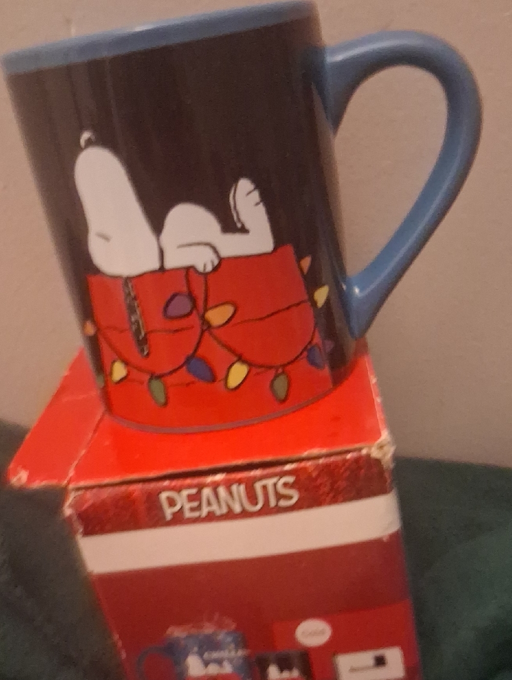 Peanuts blue and red Snoopy Holiday Mug